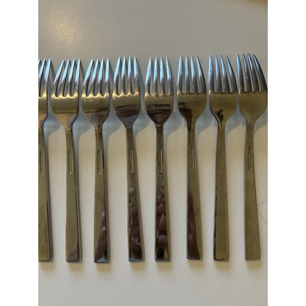 Set of 12 Dansk Meridian Pattern Glossy 18/10 Stainless Steel Salad Forks 7.75” - Picture 7 of 8